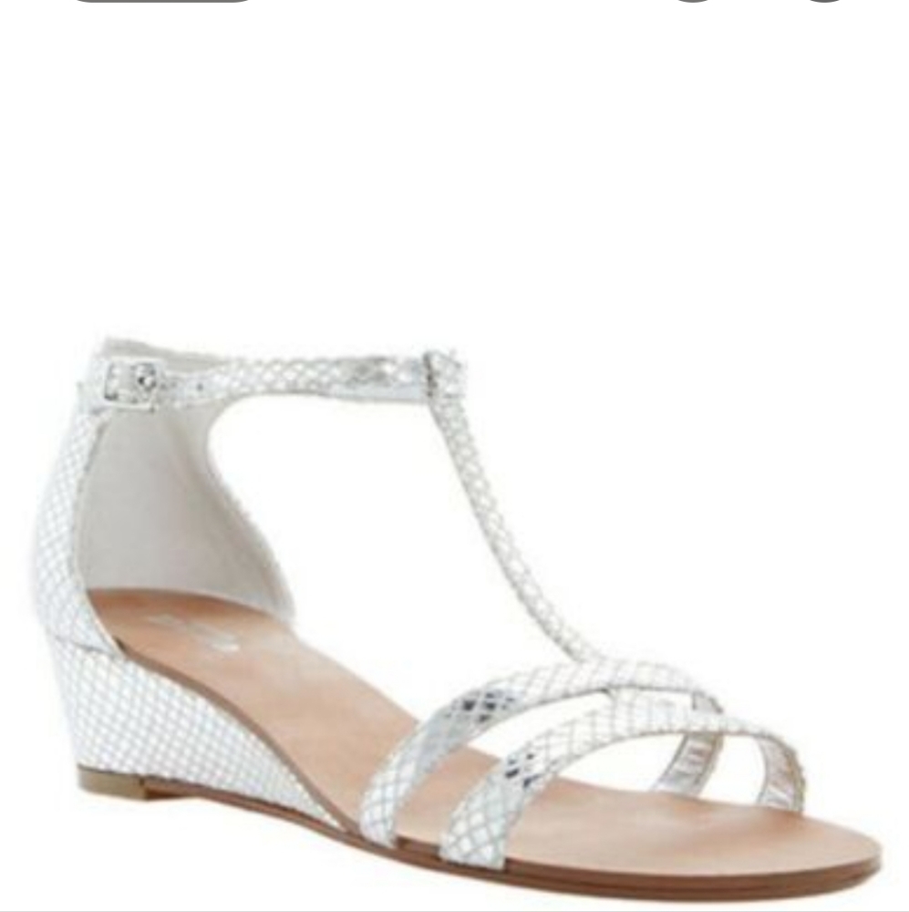 Dressy Silver Wedge Sandals